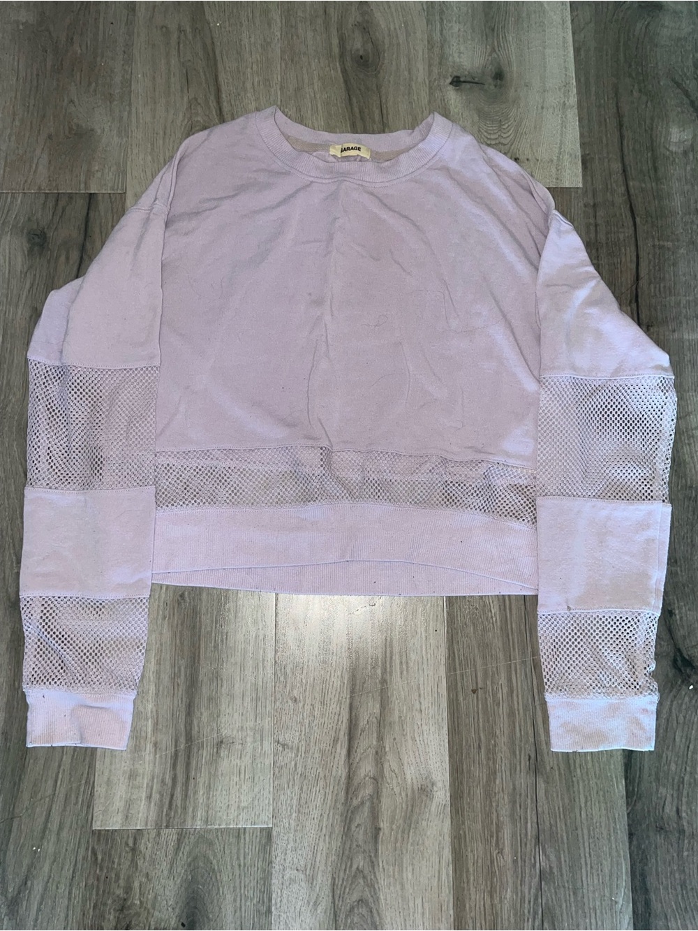 Garage Light Lavender Mesh-Panel Long Sleeve Top - Women